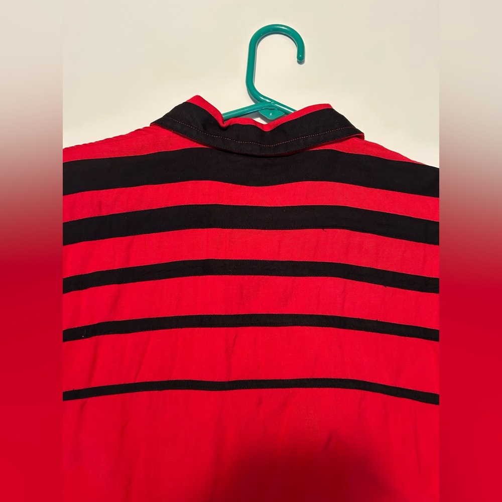 RARE Vintage Gabardine Trash & Vaudeville Red Black Men's Shirt Punk Rockabilly - Picture 4 of 14